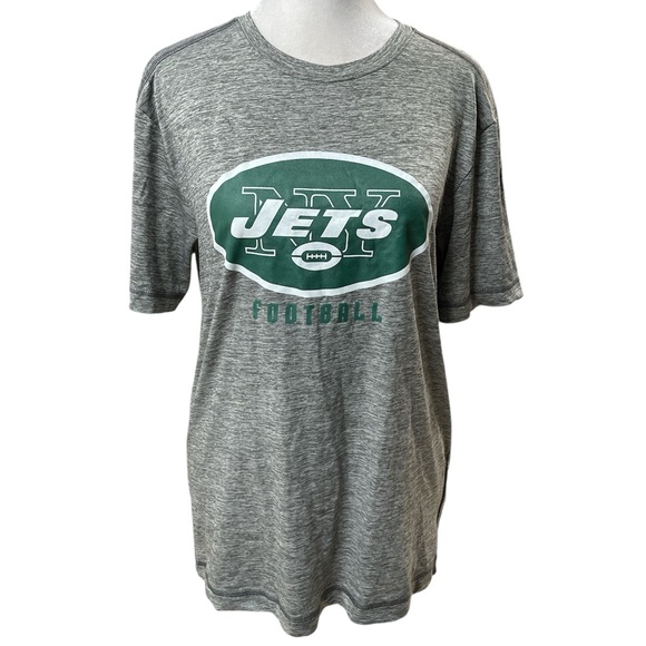 NFL Team Apparel Heather Gray NY Jets Football Women's Short Sleeve Tee Size S - Picture 2 of 11